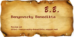 Benyovszky Benedikta névjegykártya